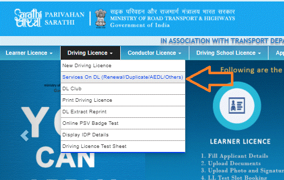 renew driving licence after expiry date in india