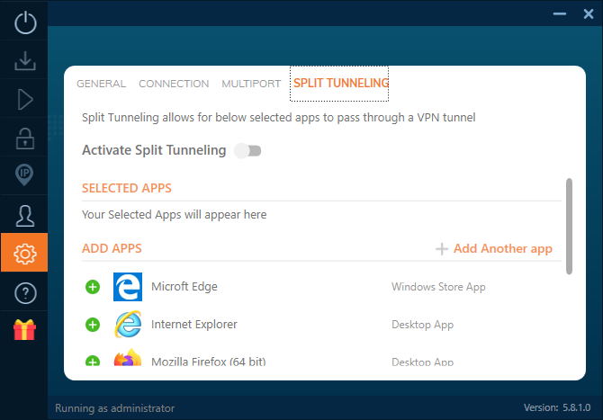 IvacyVPN-split-tunneling